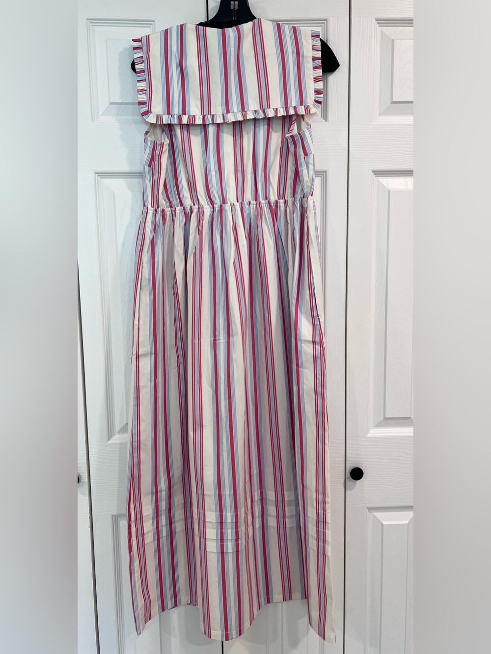 Weekend Sale!! Caroline Constas ๐ค Ruffle Collar Striped Cotton Dress - Picture 3 of 7